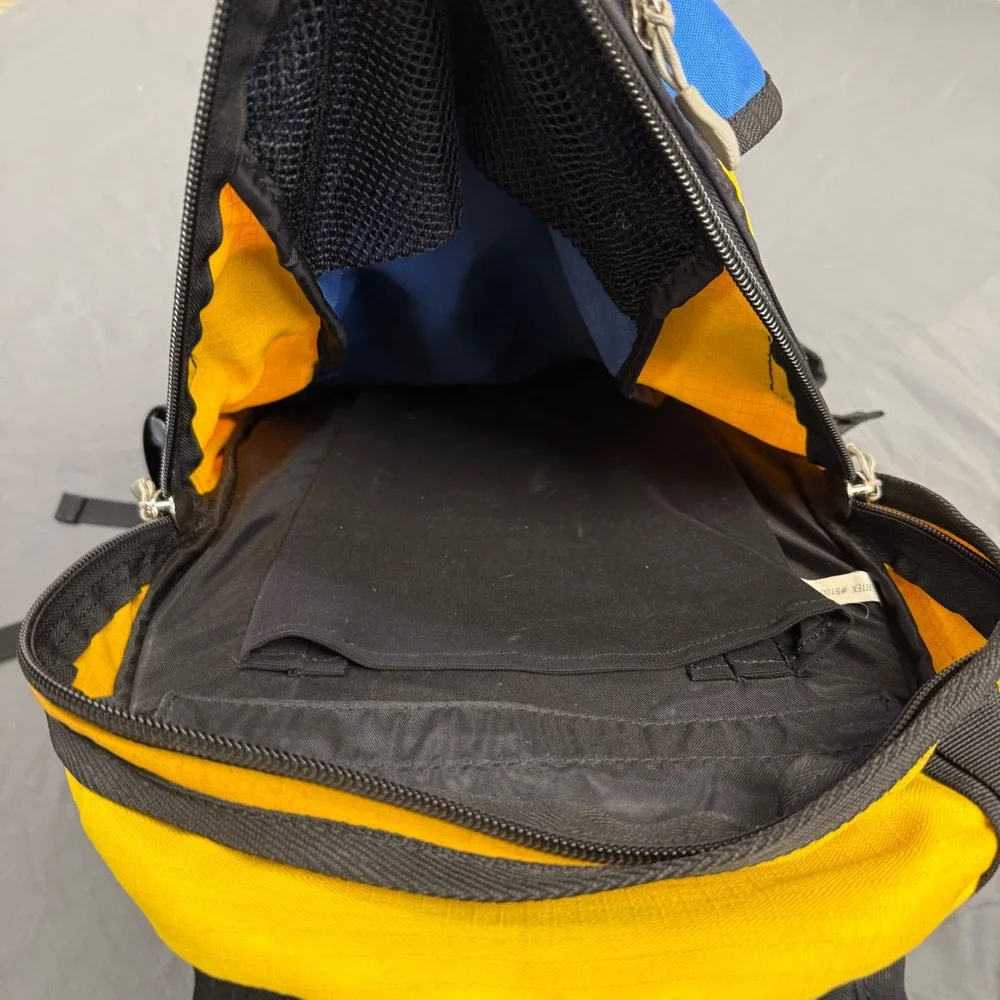 Vintage Dakine Vertex Backpack Blue Yellow Technical Hiking Snowboard Bag